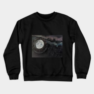 Gibbous Moon and Gemini Stars Crewneck Sweatshirt